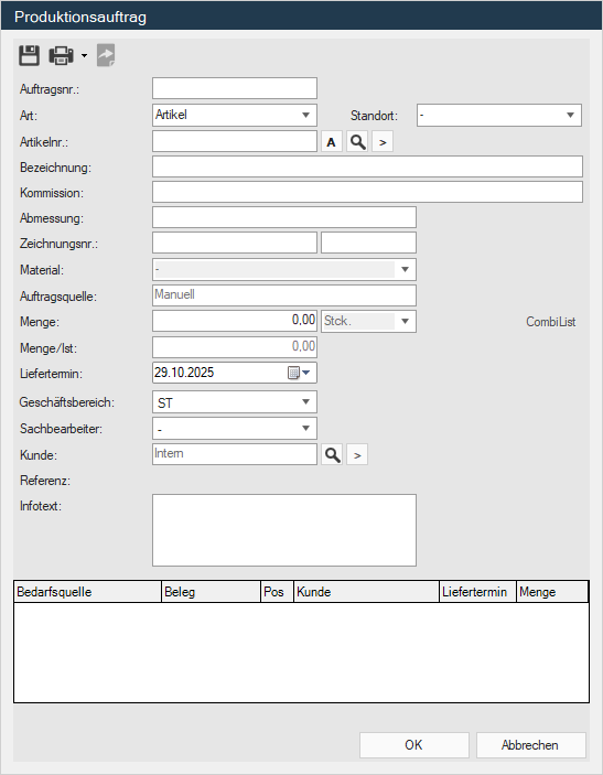 Produktionsauftrag